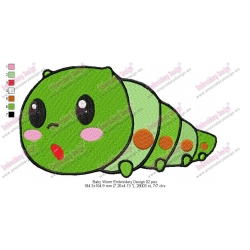 Baby Worm Embroidery Design 02